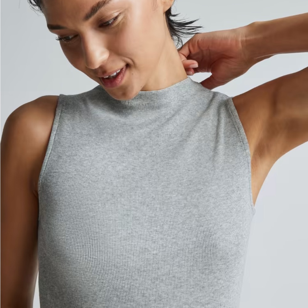 Everlane Pima Micro-Rib Funnel Neck Tank